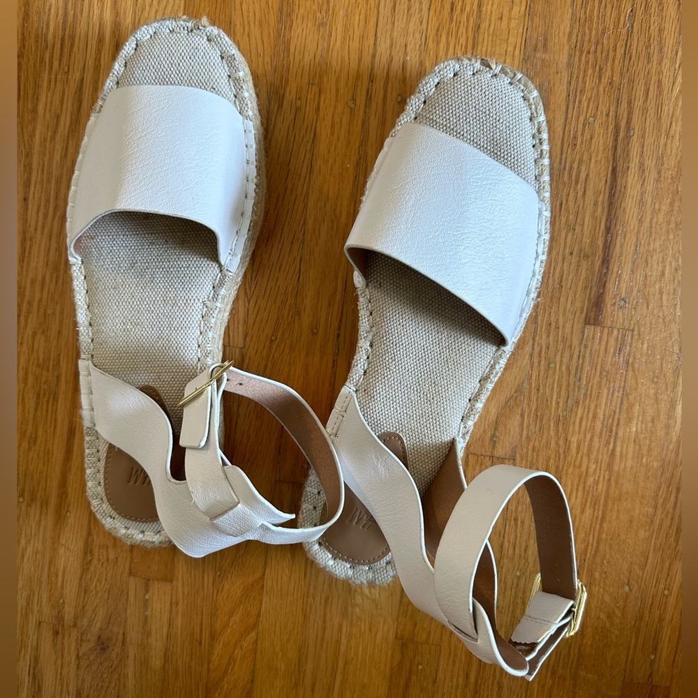 H&M white platform espadrilles sandals size EU 39